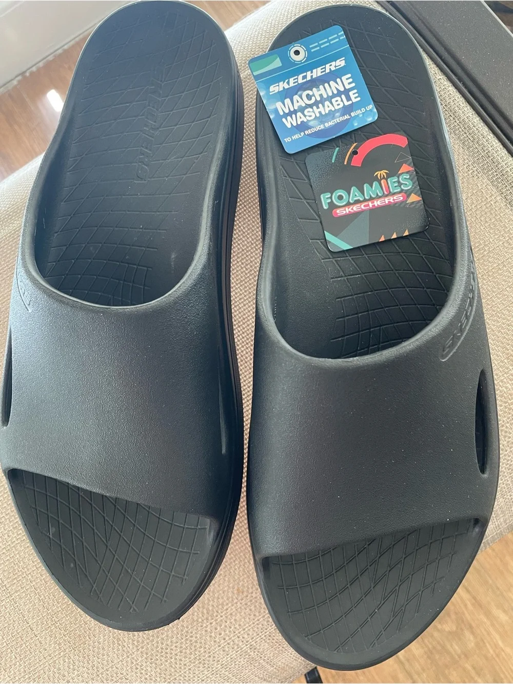 Skechers Black Foamies Slip-On Slide Sandals for Men